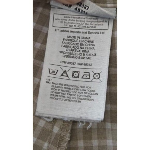 Adidas Golf Shorts Men's Tan Khaki Plaid Flat Front Shorts size 40 - Picture 4 of 8